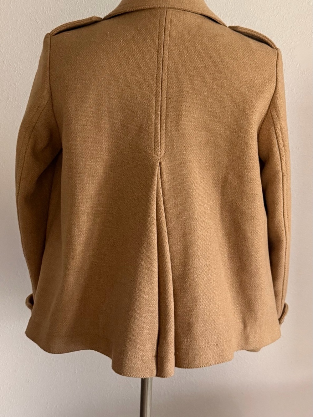 GAP Camel Double-Breasted Wool Blend Lanifico Nello Gori Peacoat Large - Picture 3 of 9